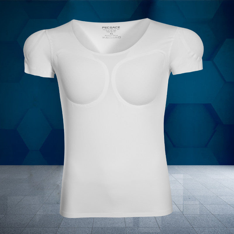 Seamless Fake Muscle Shirt with Removable Pads