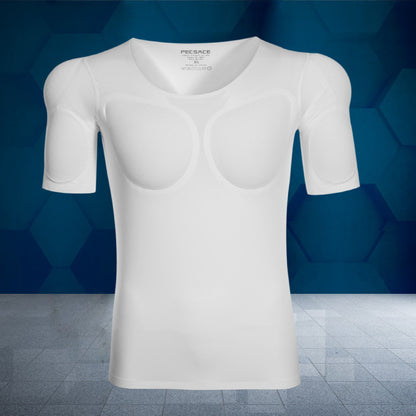 Seamless Fake Muscle Shirt with Removable Pads