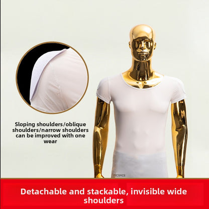 Seamless Fake Muscle Shirt with Removable Pads