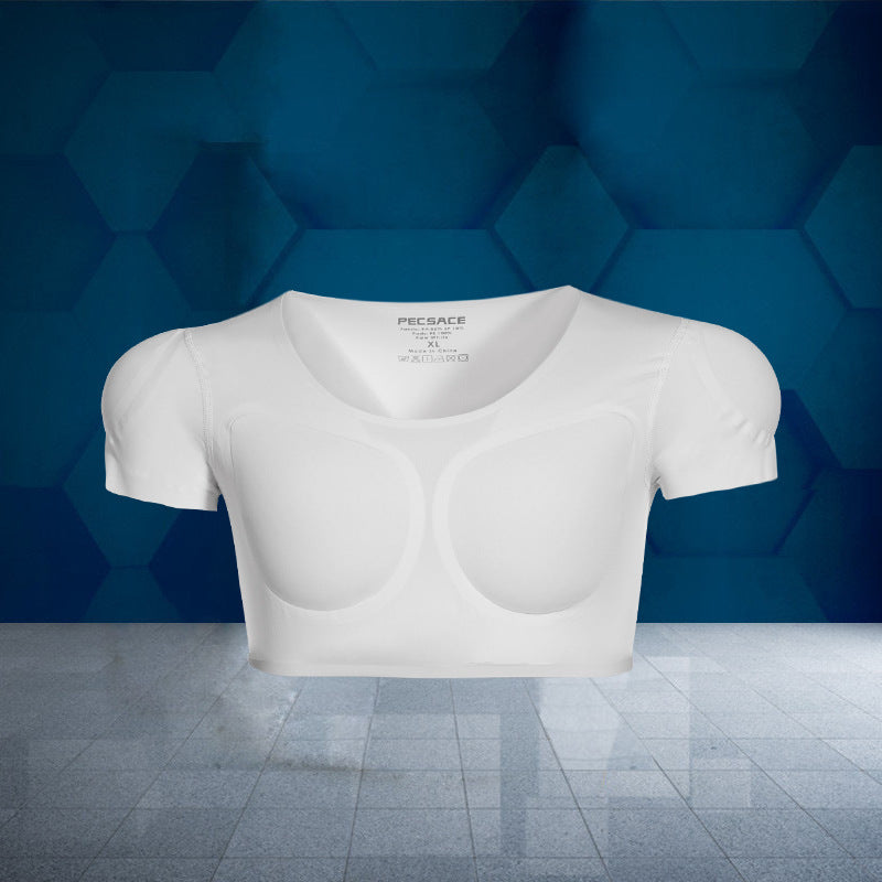 Seamless Fake Muscle Shirt with Removable Pads