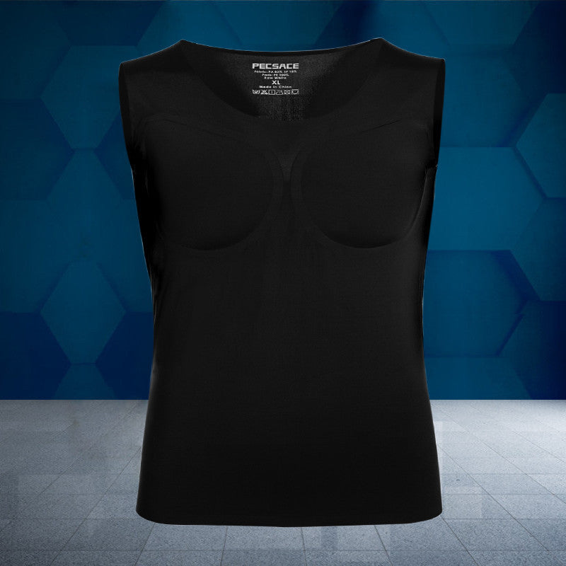 Seamless Fake Muscle Shirt with Removable Pads