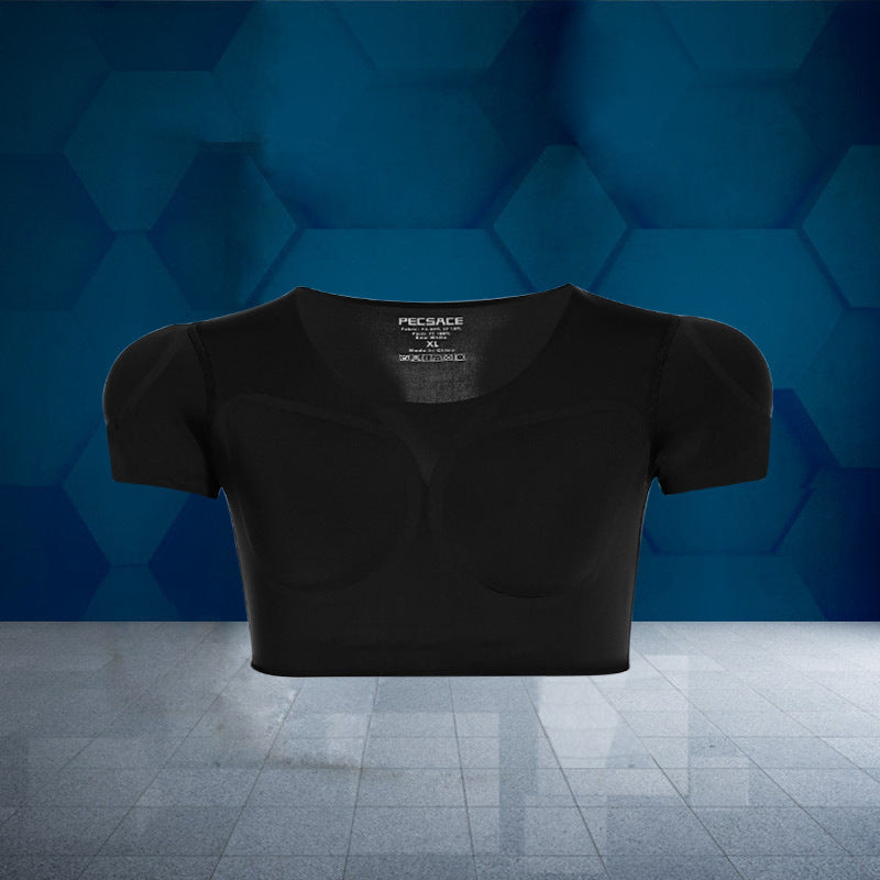 Seamless Fake Muscle Shirt with Removable Pads