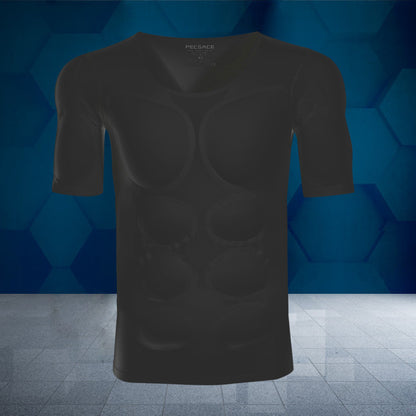 Seamless Fake Muscle Shirt with Removable Pads