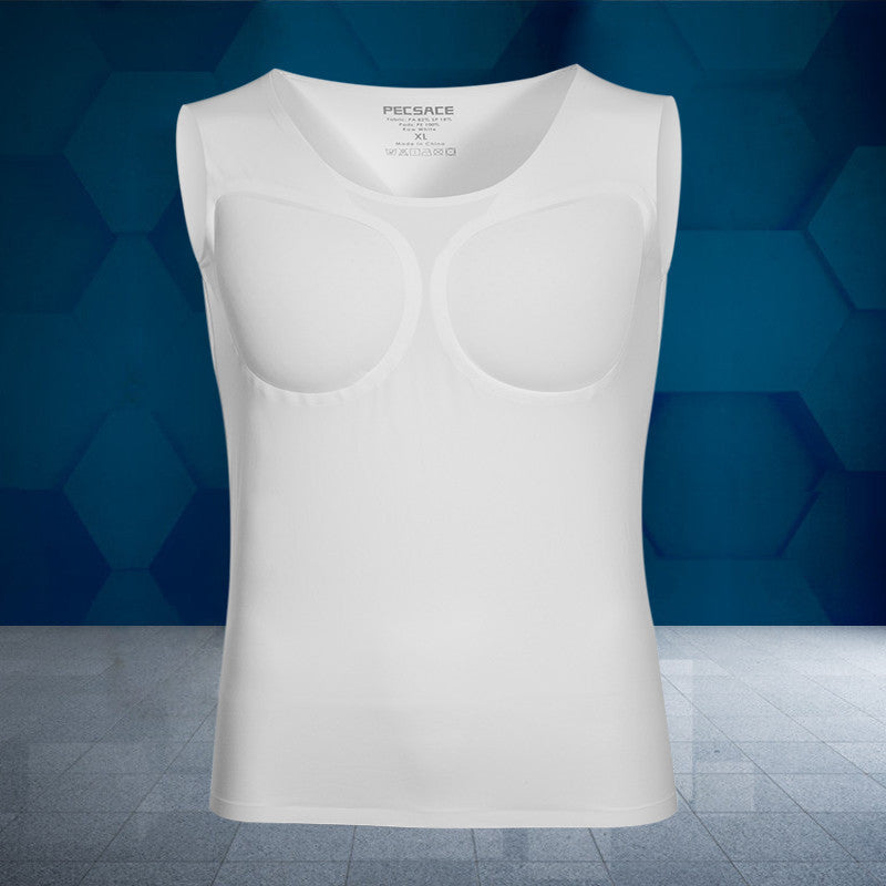 Seamless Fake Muscle Shirt with Removable Pads