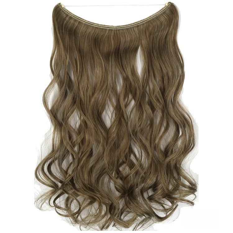 Seamless Fish Line Hair Extension Curly Synthetic Wig