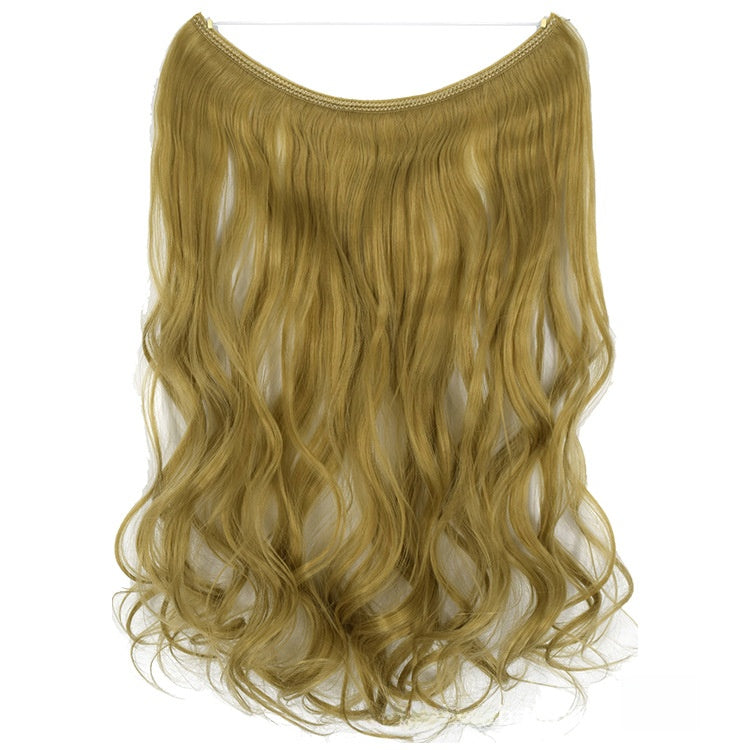 Seamless Fish Line Hair Extension Curly Synthetic Wig