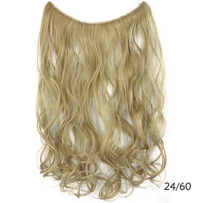 Seamless Fish Line Hair Extension Curly Synthetic Wig