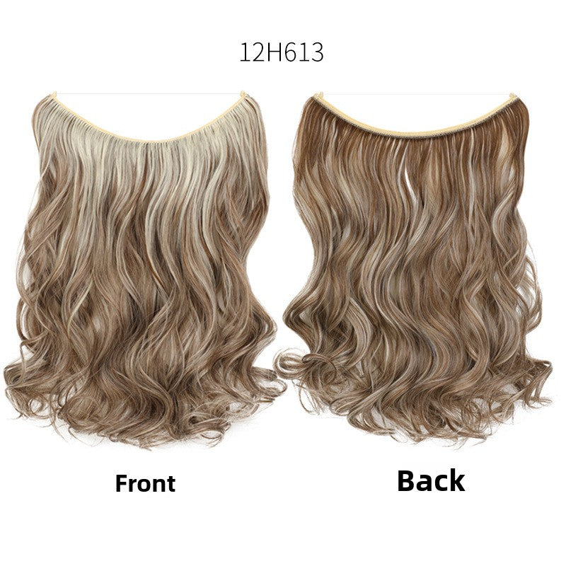 Seamless Fish Line Hair Extension Curly Synthetic Wig