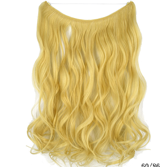 Seamless Fish Line Hair Extension Curly Synthetic Wig