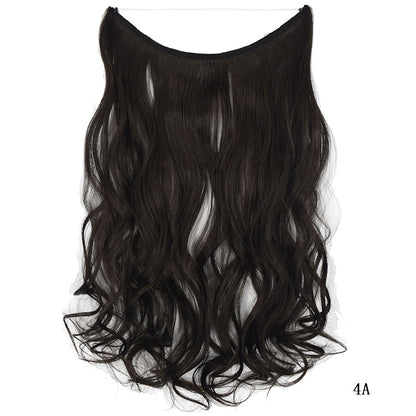 Seamless Fish Line Hair Extension Curly Synthetic Wig