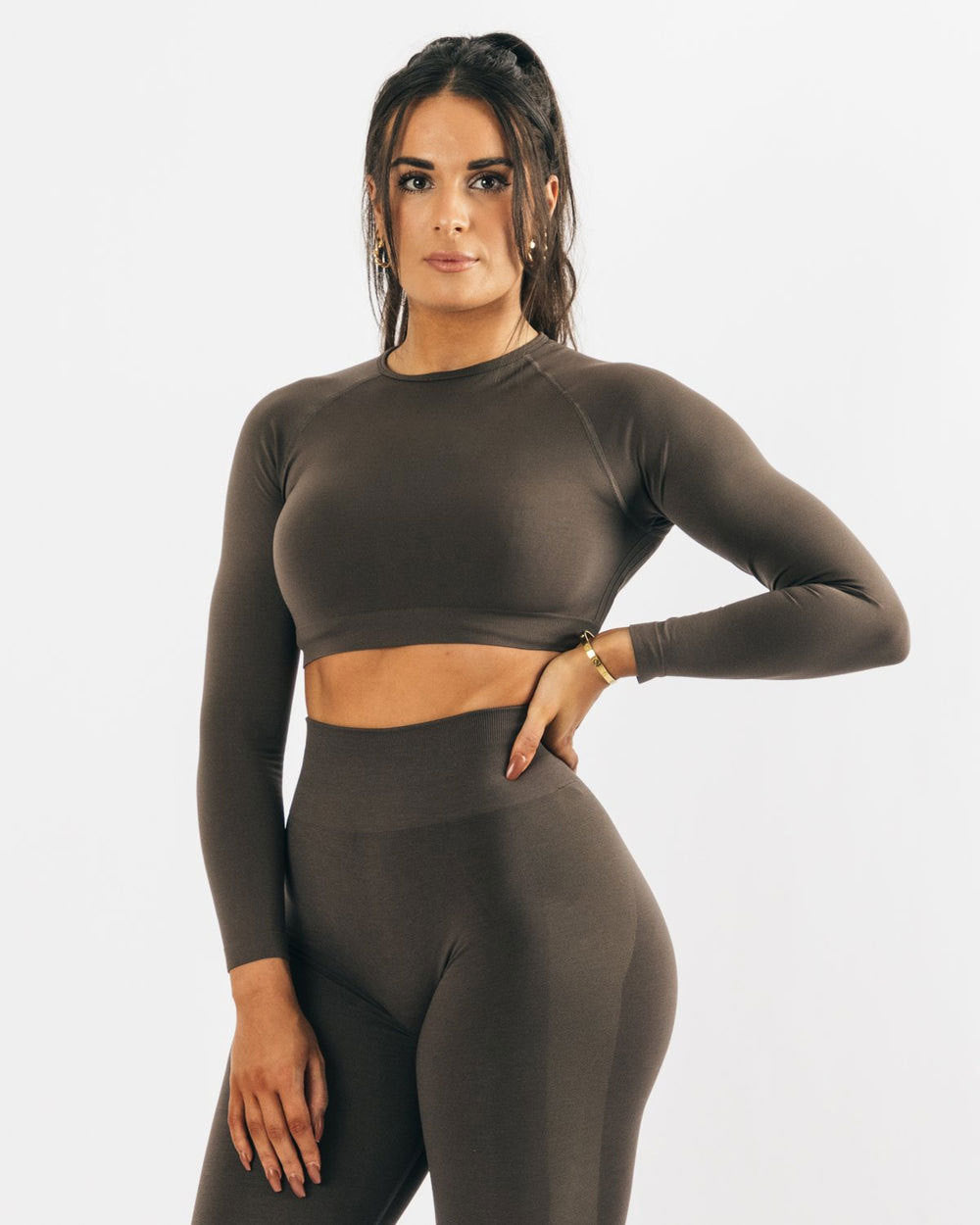 Seamless Fitness Long-sleeved Pants Suit