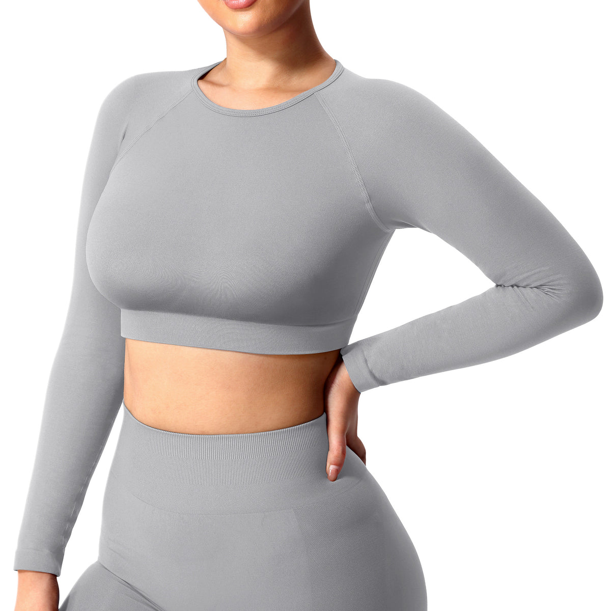 Seamless Fitness Long-sleeved Pants Suit