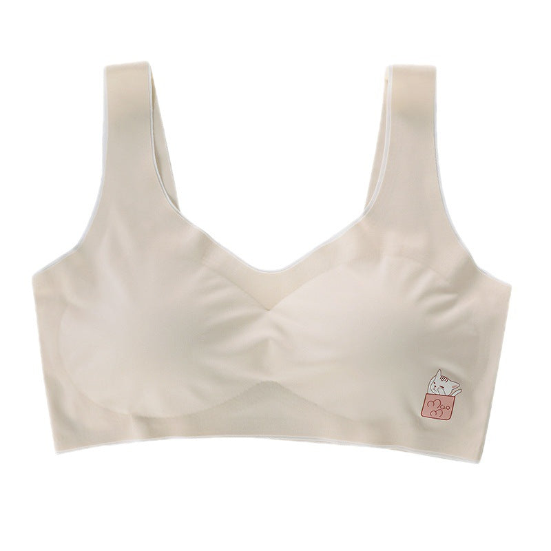 Seamless Girls Training Vest with Built-in Bra