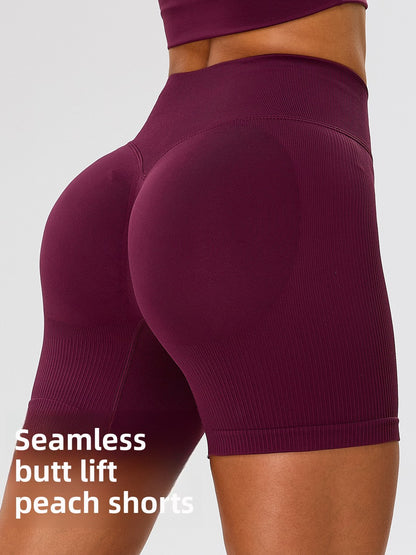 Seamless High-Waist Yoga Fitness Shorts