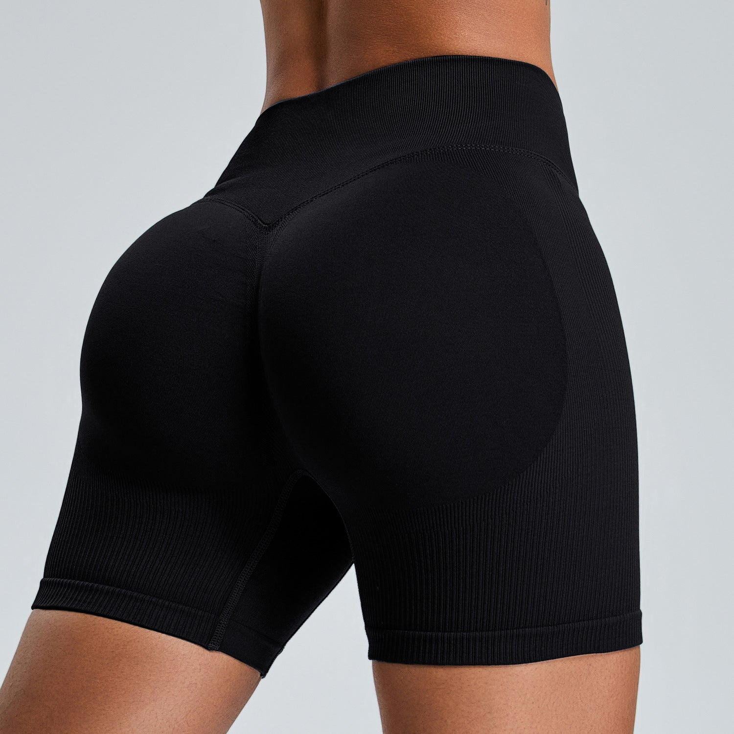 Seamless High-Waist Yoga Fitness Shorts