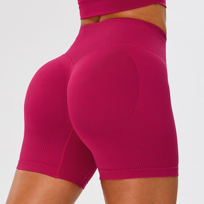 Seamless High-Waist Yoga Fitness Shorts