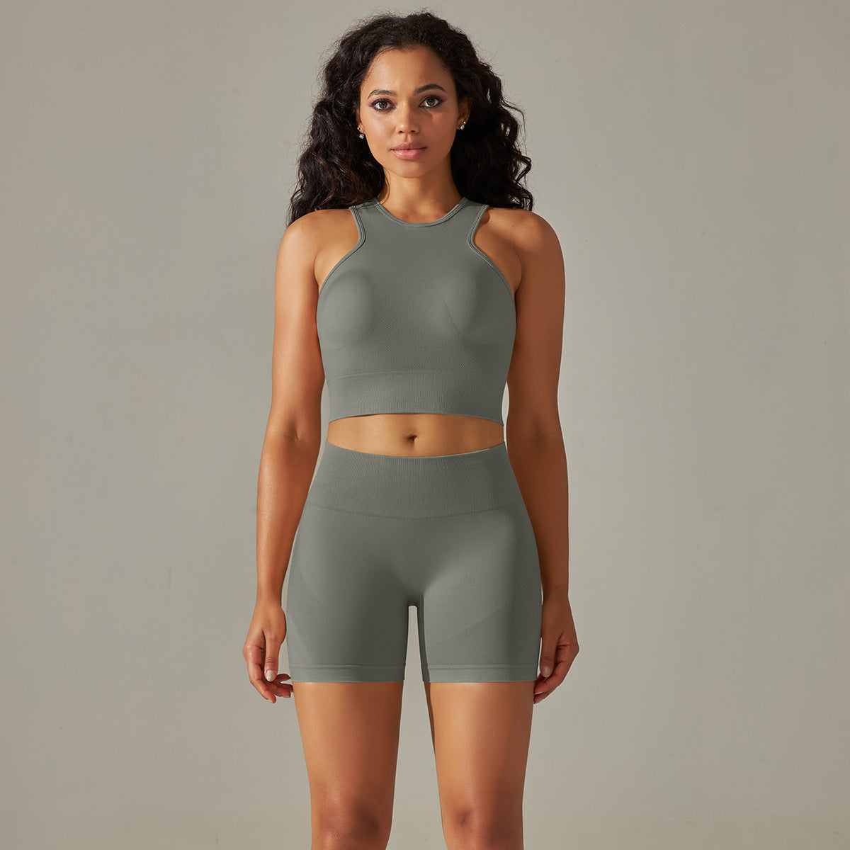 Seamless High Waist Yoga Set with Bra, Vest, and Pants