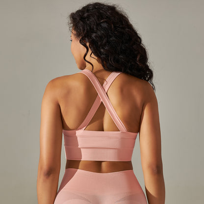 Seamless High Waist Yoga Set with Bra, Vest, and Pants
