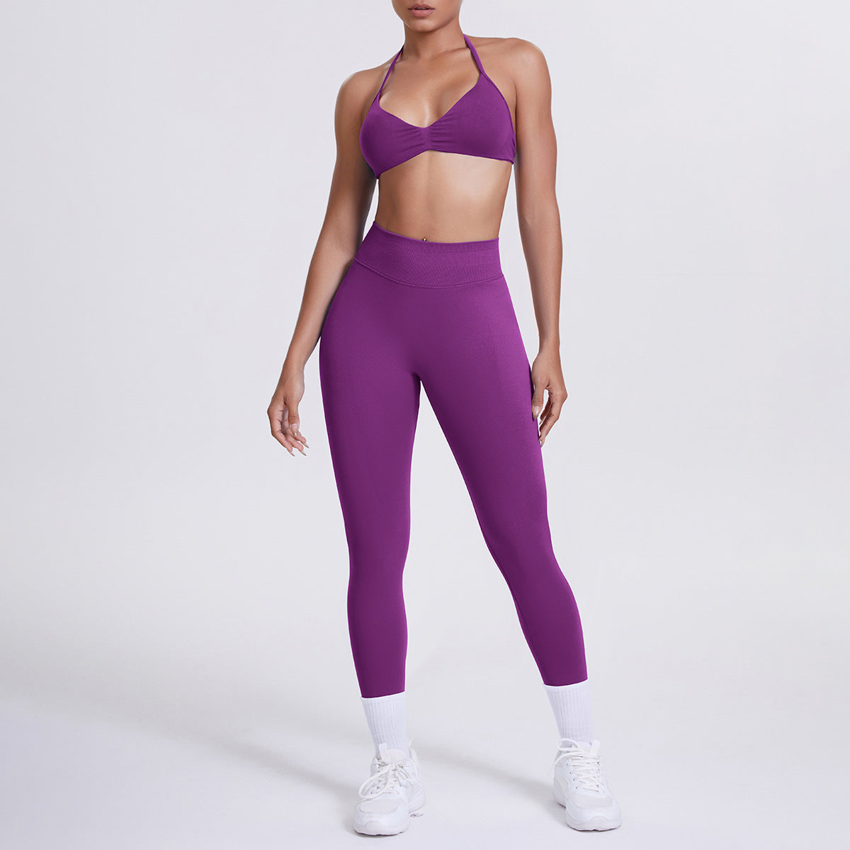 Seamless High Waist Yoga Sports Bra and Leggings Set