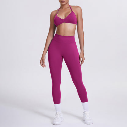Seamless High Waist Yoga Sports Bra and Leggings Set