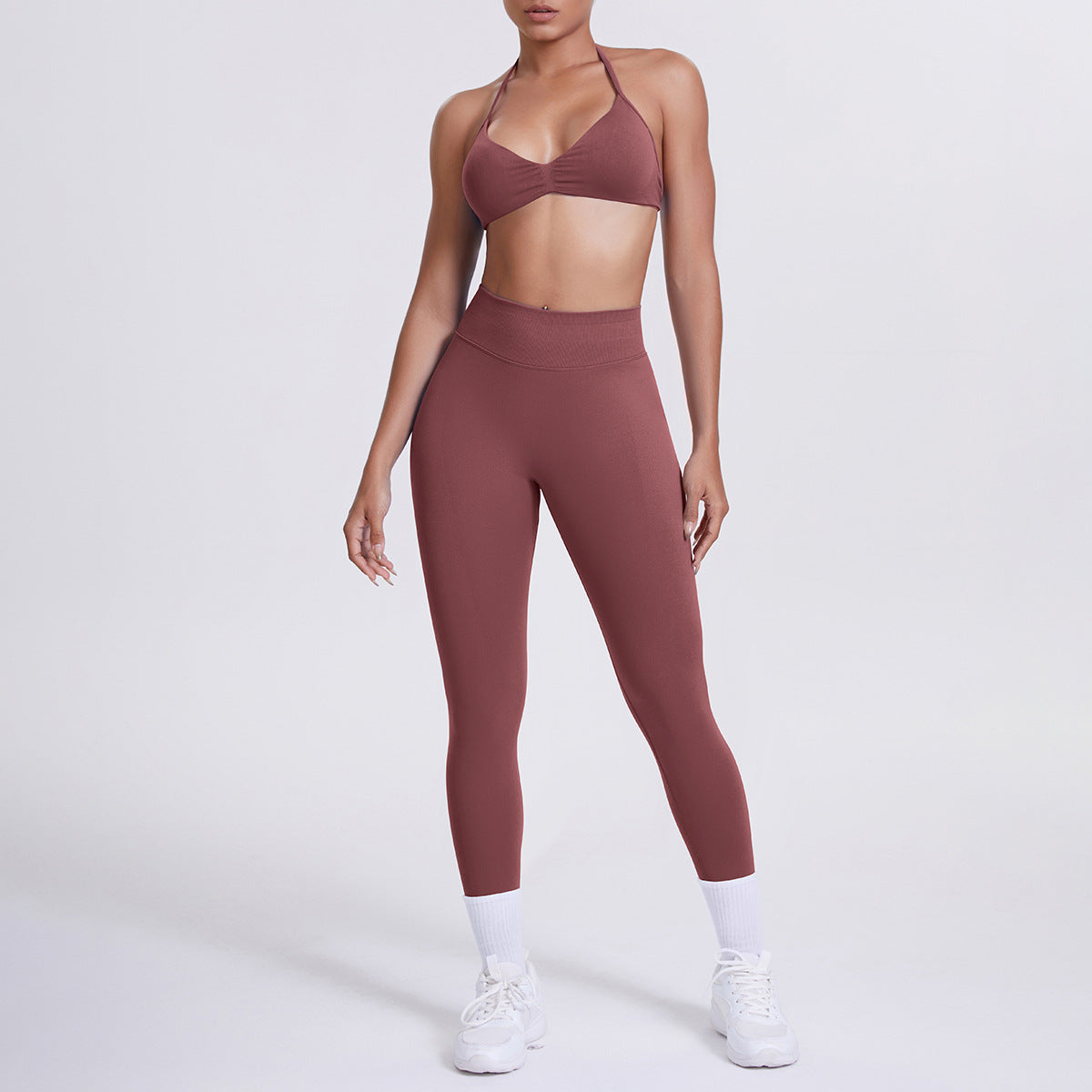 Seamless High Waist Yoga Sports Bra and Leggings Set
