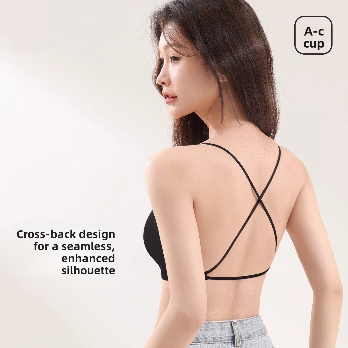 Seamless Invisible Cross Back Bra