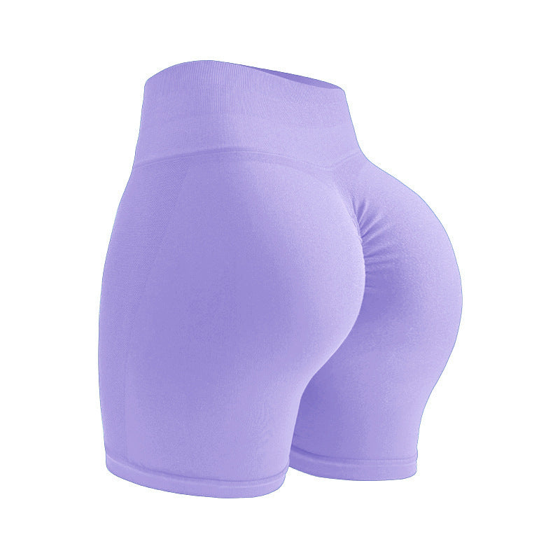 Seamless large-sized European and American yoga shorts