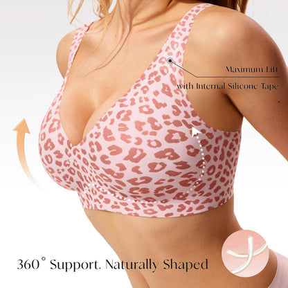 Seamless Leopard Print Bra