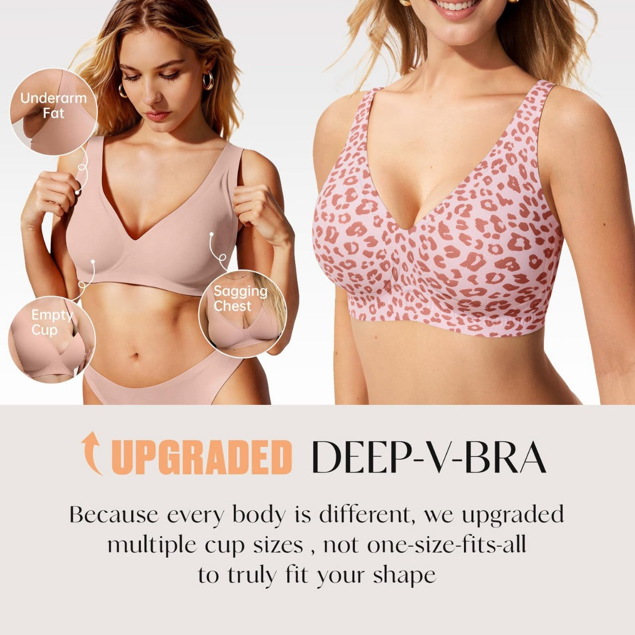 Seamless Leopard Print Bra