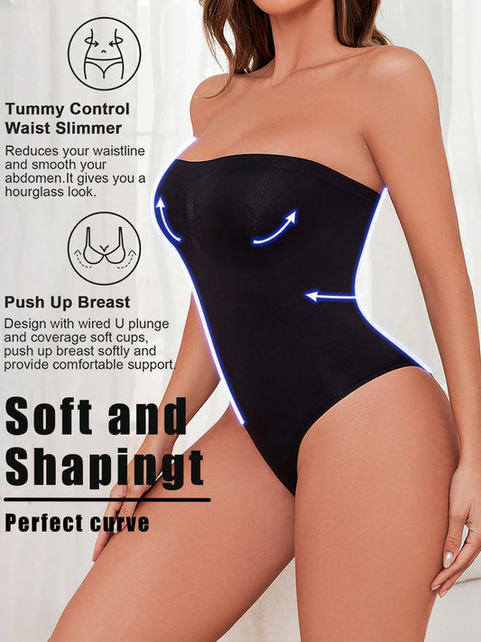 Seamless Plus-Size Shapewear Bodysuit