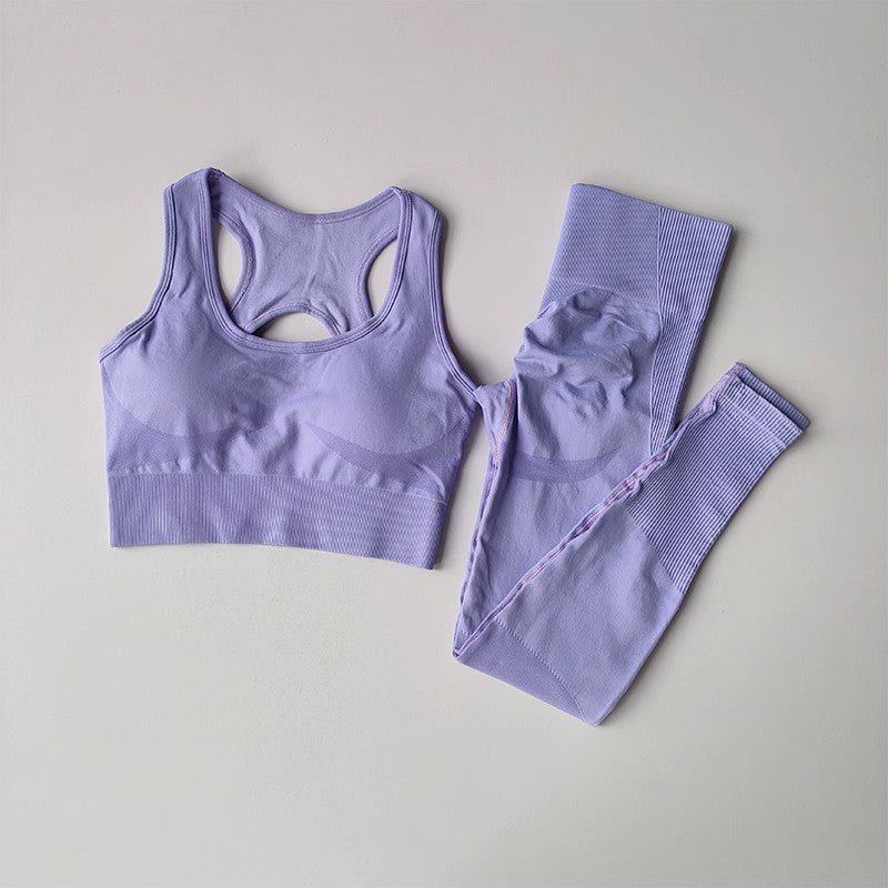 Seamless Quick-Dry Sports Suit with Built-In Bra