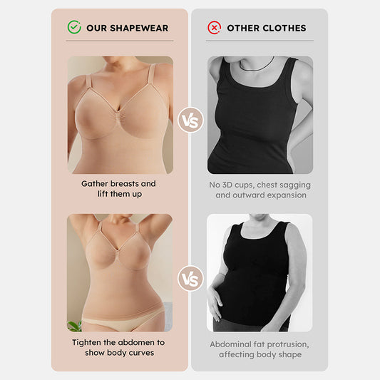 Seamless Shaping Bodysuit with Built-in Bra