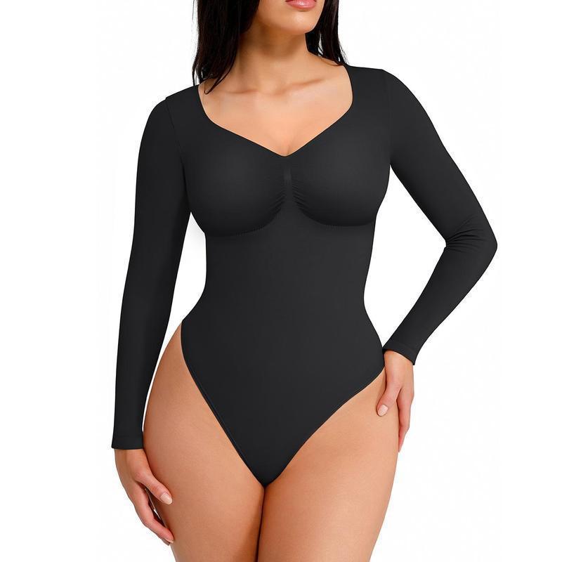 Seamless Shaping Bodysuit with Long Sleeves