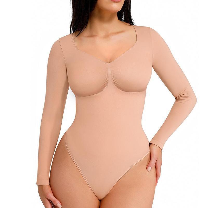 Seamless Shaping Bodysuit with Long Sleeves