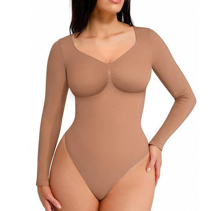 Seamless Shaping Bodysuit with Long Sleeves