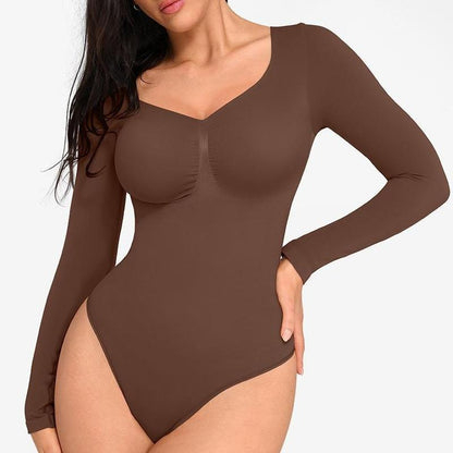 Seamless Shaping Bodysuit with Long Sleeves