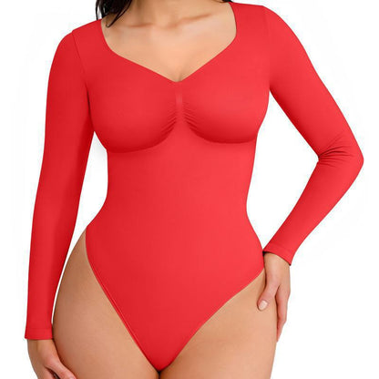 Seamless Shaping Bodysuit with Long Sleeves