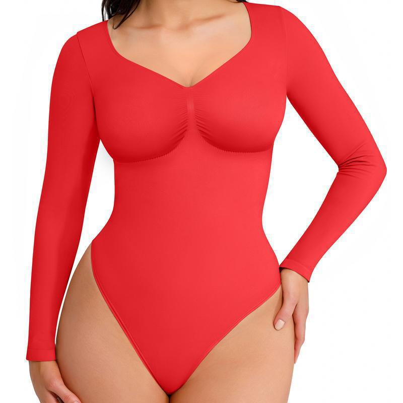 Seamless Shaping Bodysuit with Long Sleeves