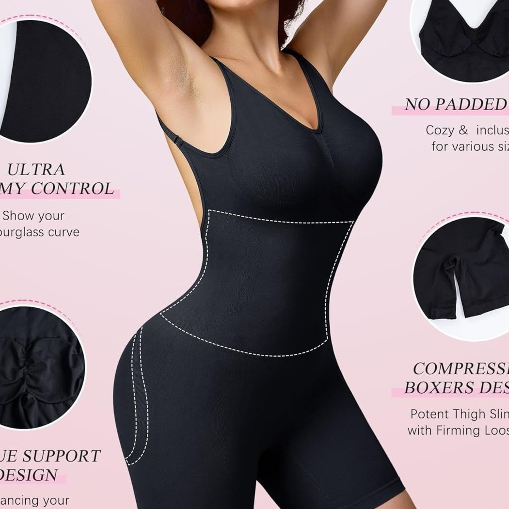 Seamless Shaping Bodysuit with U-Back and Tummy Control