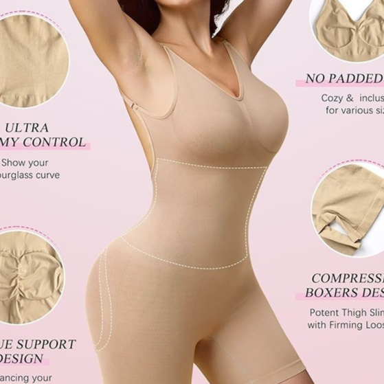 Seamless Shaping Bodysuit with U-Back and Tummy Control