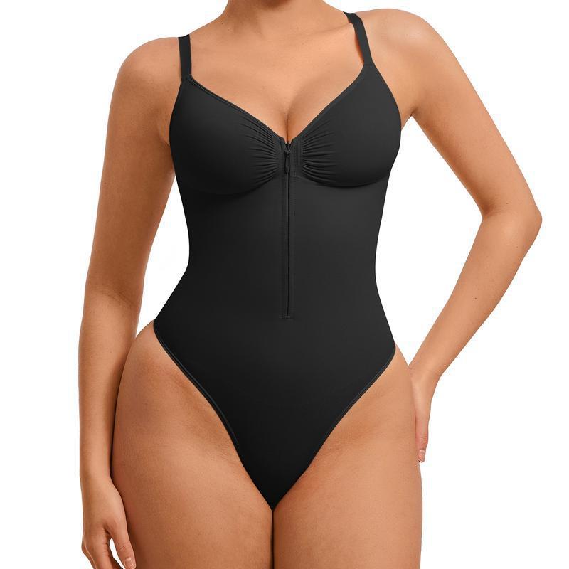 Seamless Shaping Bodysuit with Zipper