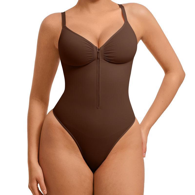 Seamless Shaping Bodysuit with Zipper