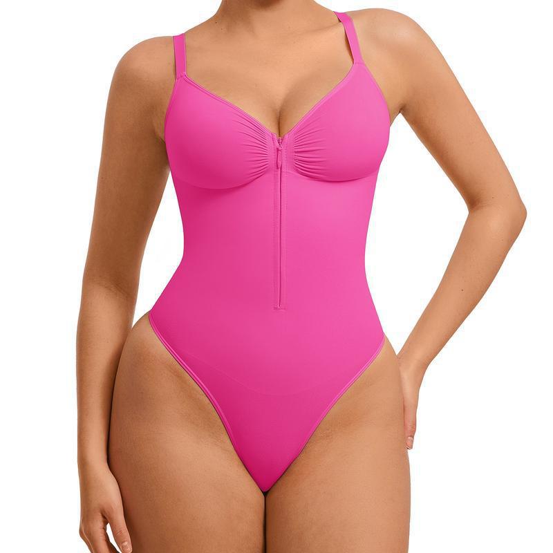 Seamless Shaping Bodysuit with Zipper