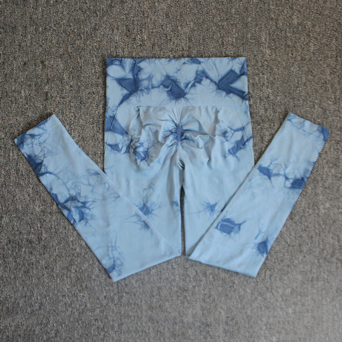Seamless smiley face tie-dye yoga pants