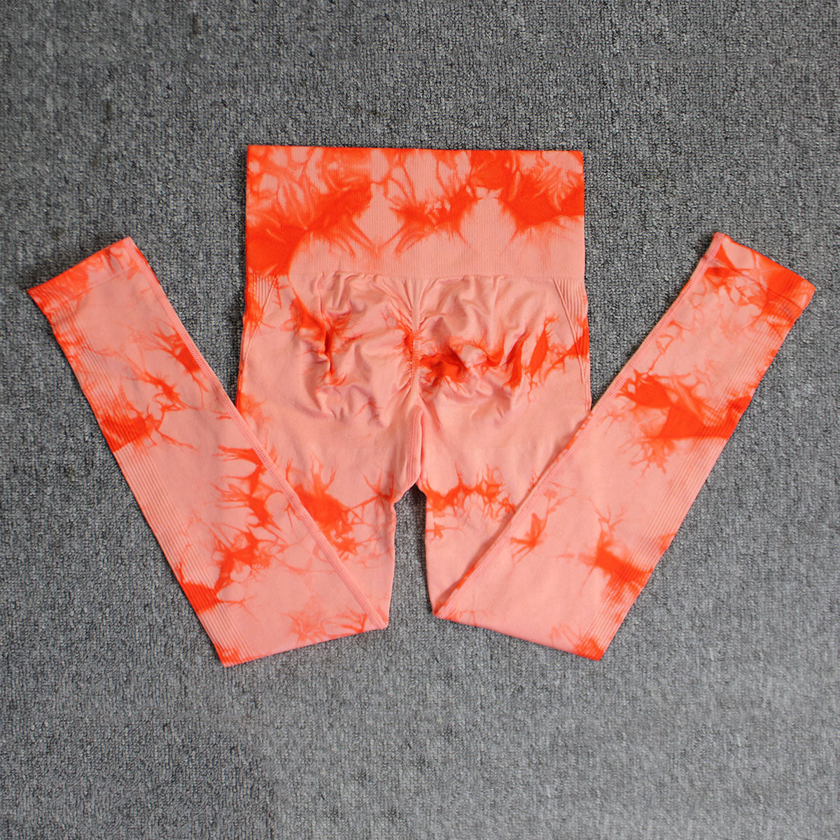 Seamless smiley face tie-dye yoga pants