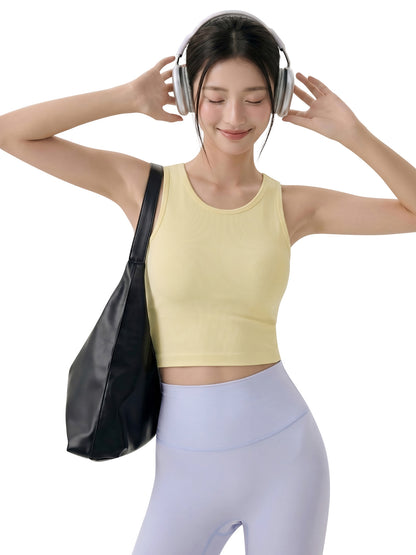 Seamless Sports Fitness Vest for Women with Chest Pads