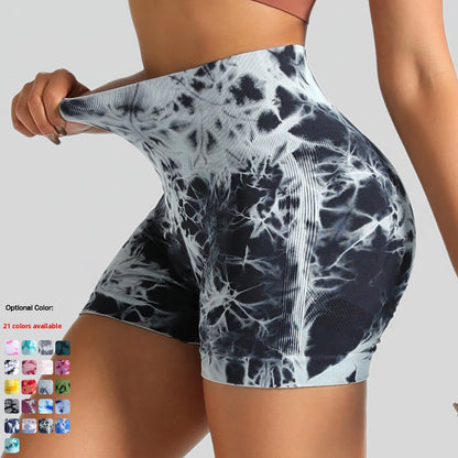 Seamless Tie-Dye High Waist Yoga Fitness Shorts