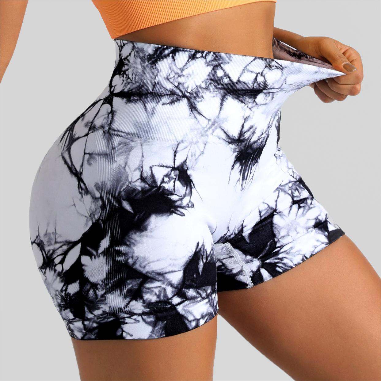 Seamless Tie-Dye High Waist Yoga Fitness Shorts