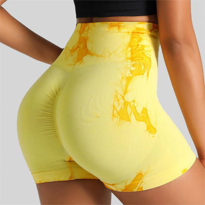 Seamless Tie-Dye High Waist Yoga Fitness Shorts