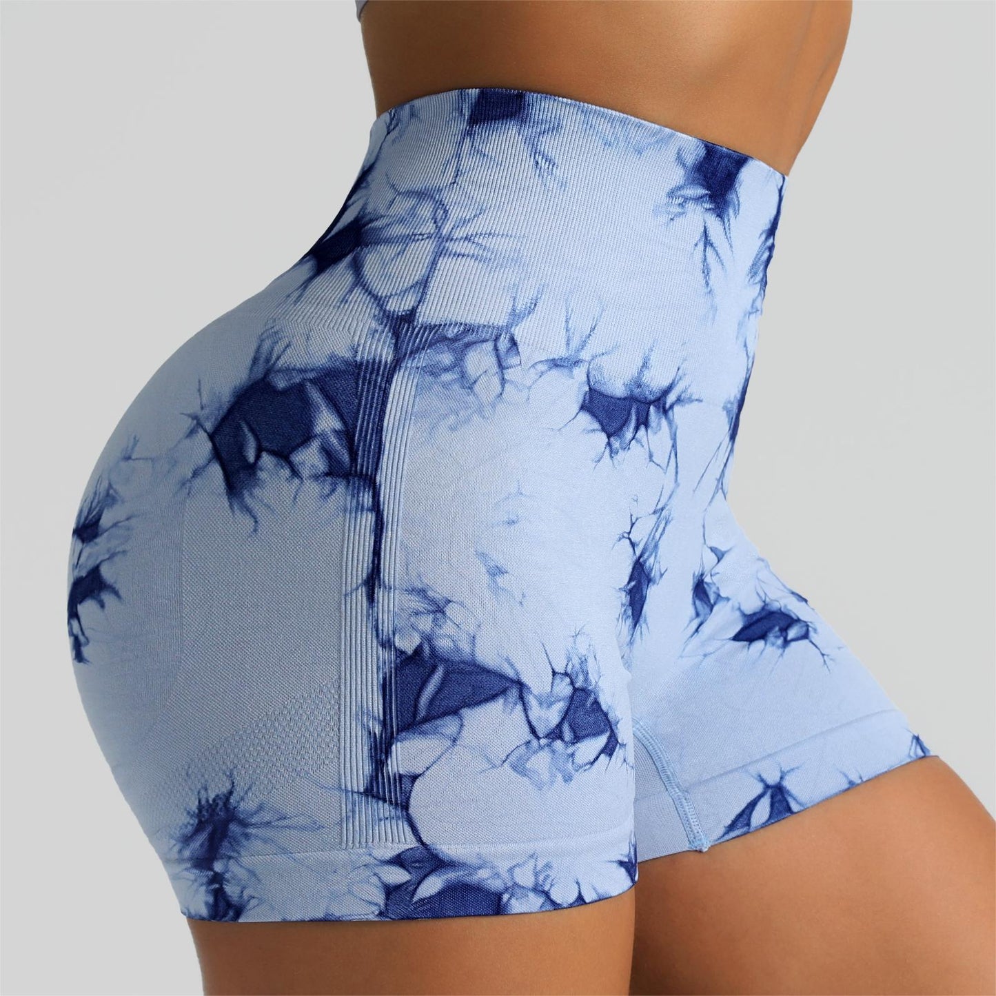 Seamless Tie-Dye High Waist Yoga Fitness Shorts